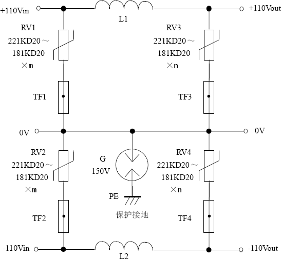 直流电源110V防雷电路